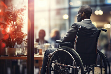 Obraz premium Person in a wheelchair (AI Generated) 