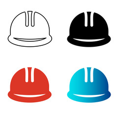 Abstract Engineer Hard Hat Silhouette Illustration