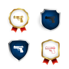 Abstract Gun Pistol Badge and Label Collection
