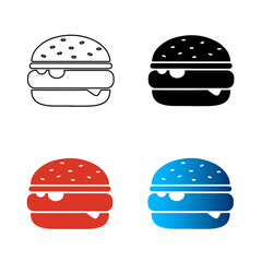 Abstract Hamburger Silhouette Illustration