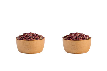 Red kidney beans in a basket wooden isolated on transparent background