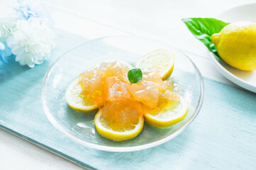 爽やかレモンティーゼリー