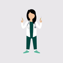 Woman doctor flat design vector illustration