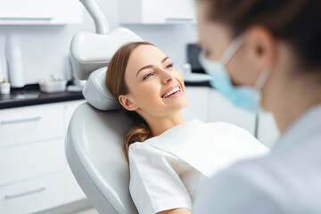 Woman visit the dentist (AI Generated)  - 637169975