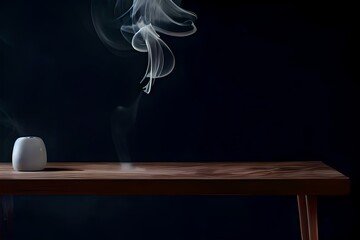smoke on black background Generative AI