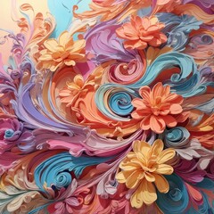 Fototapeta na wymiar Swirly and flowery backgrounds