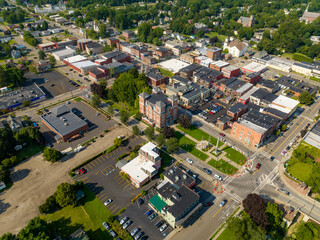 Fototapeta premium August 2023 aerial photo of Village of Owego, Tioga County, NY.