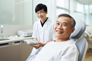 Fototapeta premium Man visit dentist (AI Generated) 