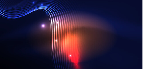 Abstract background neon wave. Hi-tech design for wallpaper, banner, background, landing page, wall art, invitation, prints, posters
