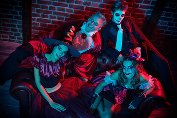 friends celebrating Halloween