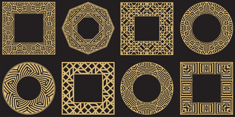Circular decorative frames set.