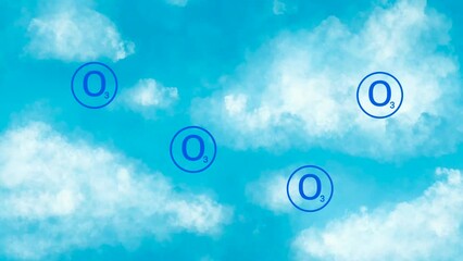 Infographics design with formation of ozone the action, Molecule of ozone, ozone molecule, The ozone layer depletion explained