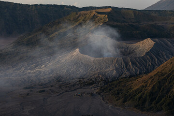 View point for the morning sunrise at Mount Bromo, an active volcano and part of the Tengger Range in East Java, Indonesia. in August 2023