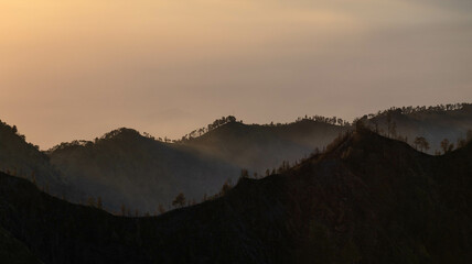 View point for the morning sunrise at Mount Bromo, an active volcano and part of the Tengger Range in East Java, Indonesia. in August 2023