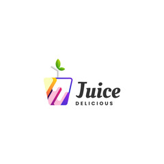 Vector Logo Illustration Juice Gradient Colorful Style