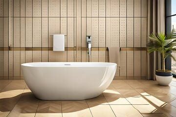 Fototapeta na wymiar interior of a bathroom with a bathtub