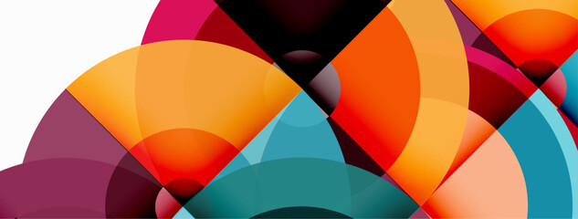 Fototapeta premium Circles with shadows trendy minimal geometric composition abstract background