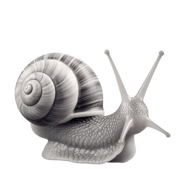 Monochromatic image of a solitary snail in a garden