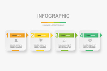 infographic elements  template, business concept with 4 steps,  multi color minimal circle shape design for workflow layout, diagram, annual report, web design.Creative banner, label vector