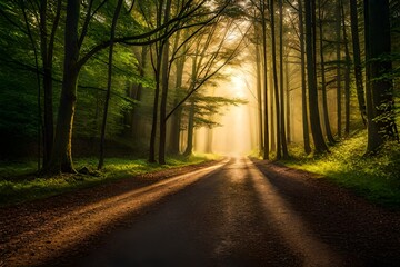 Naklejka premium morning in the forest