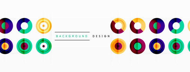 Abstract background with circle symmetric grid composition. Circle pattern creating sense of movement. Grid adds structure and balance to the composition, with equal spacing between each circle