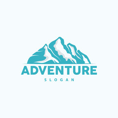 Mountain Nature Landscape Logo Simple Minimalist Design, Vector Illustration Symbol Template