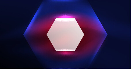 Abstract background neon hexagon vector illustration