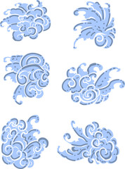 Chinese cloud vector for coloring book and printing on white background.Traditional Japanese culture element for tattoo design and idea.