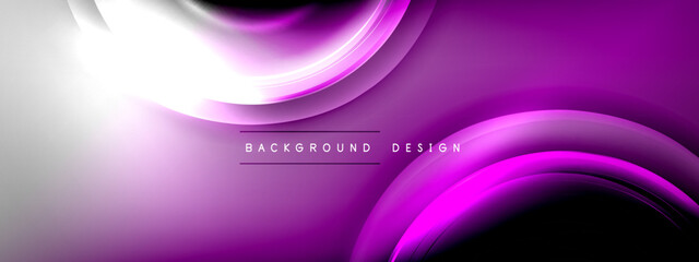 Circles lines and bubbles on bright glowing effect gradient with light and shadow effects. Dynamic interplay of light, shadow and depth. Futuristic and rhythmic technology design