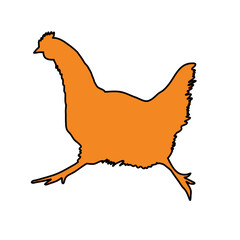 running chicken silhouette