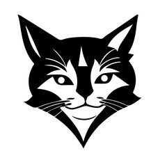 Fototapeta na wymiar Black and white Cat logo design clipart for Use Company Logo, T-shart, Cap, Logo, Branding, Website, App, Software etc. 