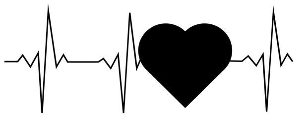 Heart beat. Cardiogram. Cardiac cycle. Medical icon
