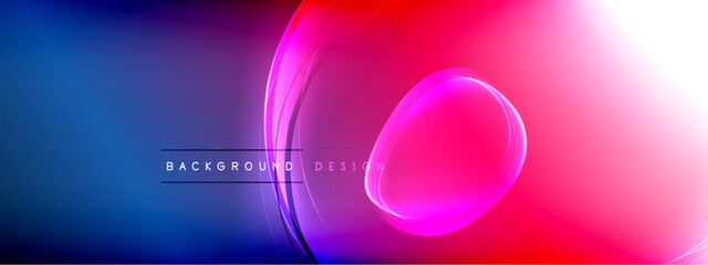 Vector abstract background - liquid transparent bubble shapes on fluid gradient with shadows and light effects