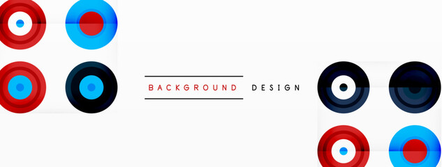 Abstract background with circle symmetric grid composition. Circle pattern creating sense of movement. Grid adds structure and balance to the composition, with equal spacing between each circle