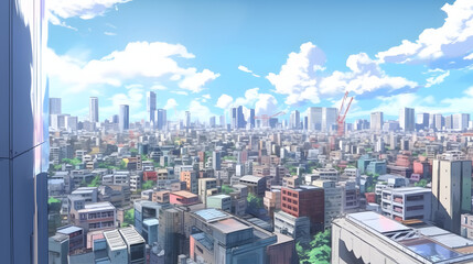 Naklejka premium popular sights in the city of Tokyo japan Made with Generative AI