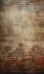 Fotobehang Grunge Brick Wall, backdrop, background, overlay © M