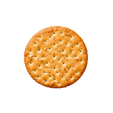 Crunchy cracker on transparent background from above