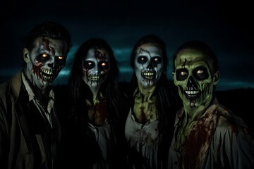 Scary Halloween zombies, Zombie Halloween Costume - Generative AI