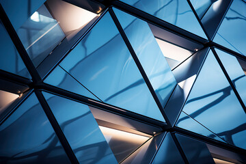 Close-up glass and steel facade modern Architecture exterior