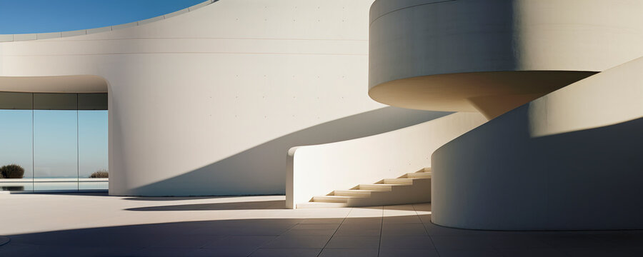 Abstract curved shape design modern Architecture