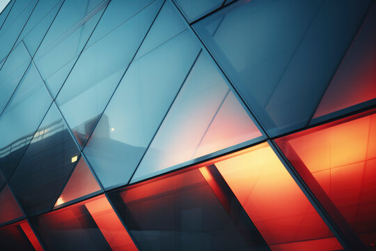 Close-up glass and steel facade modern Architecture exterior