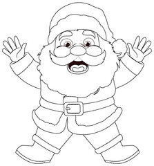 Cute Happy Santa Claus Cartoon Character for Christmas Celebration