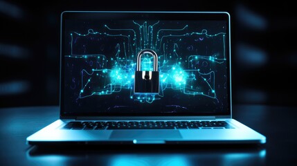 state-of-the-art digital lock guarding against cyber threats - high-quality stock photo for vpn services and internet safety campaigns - obrazy, fototapety, plakaty