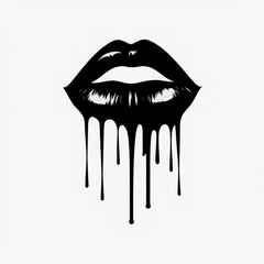 dripping black and white lips