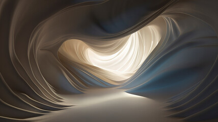 Abstract curved flowing cave background