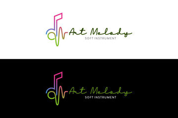 Music melody tone art tone logo icon vector illustration
