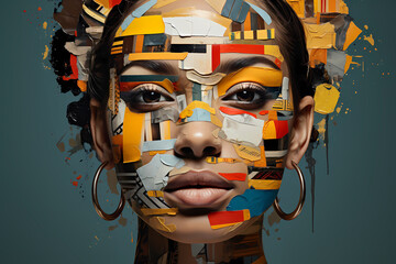 Identity Kaleidoscope - Exploring Diverse Face and Cultural Heritage in a Portrait Collage