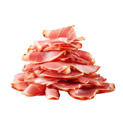 Slices of ham on transparent background