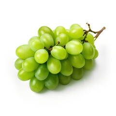 Fresh green grapes isolated on white background