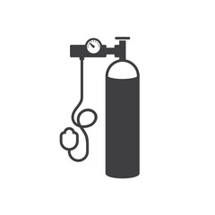 illustration of oxygen cylinder, vector art.